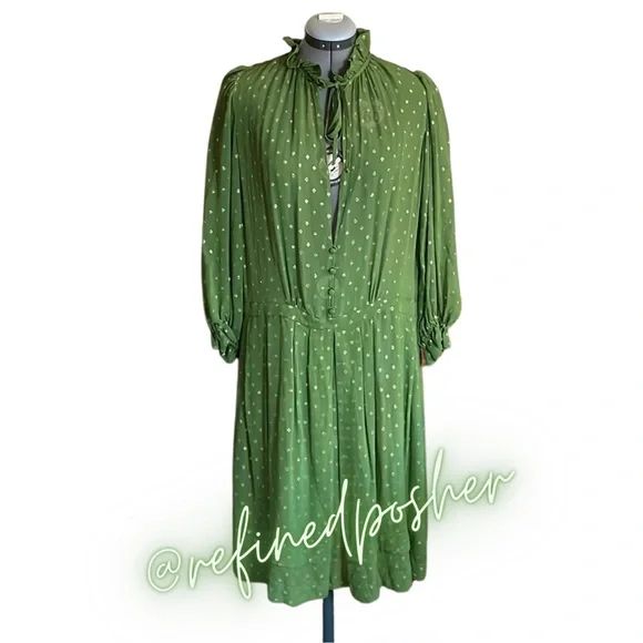 Derek Lam | Dresses | Derek Lam Green Silk Polka Dot Dress Size 8 Nwot Msrp  395 | Poshmark